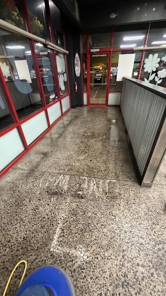 Professional cleaner performing specialty cleaning work
